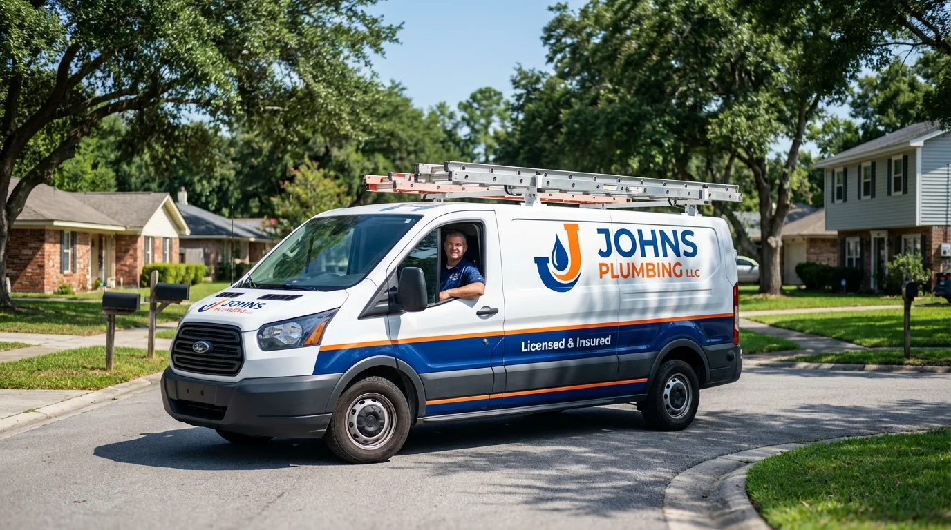 Johns Plumbing LLC service van in Vincentown, NJ