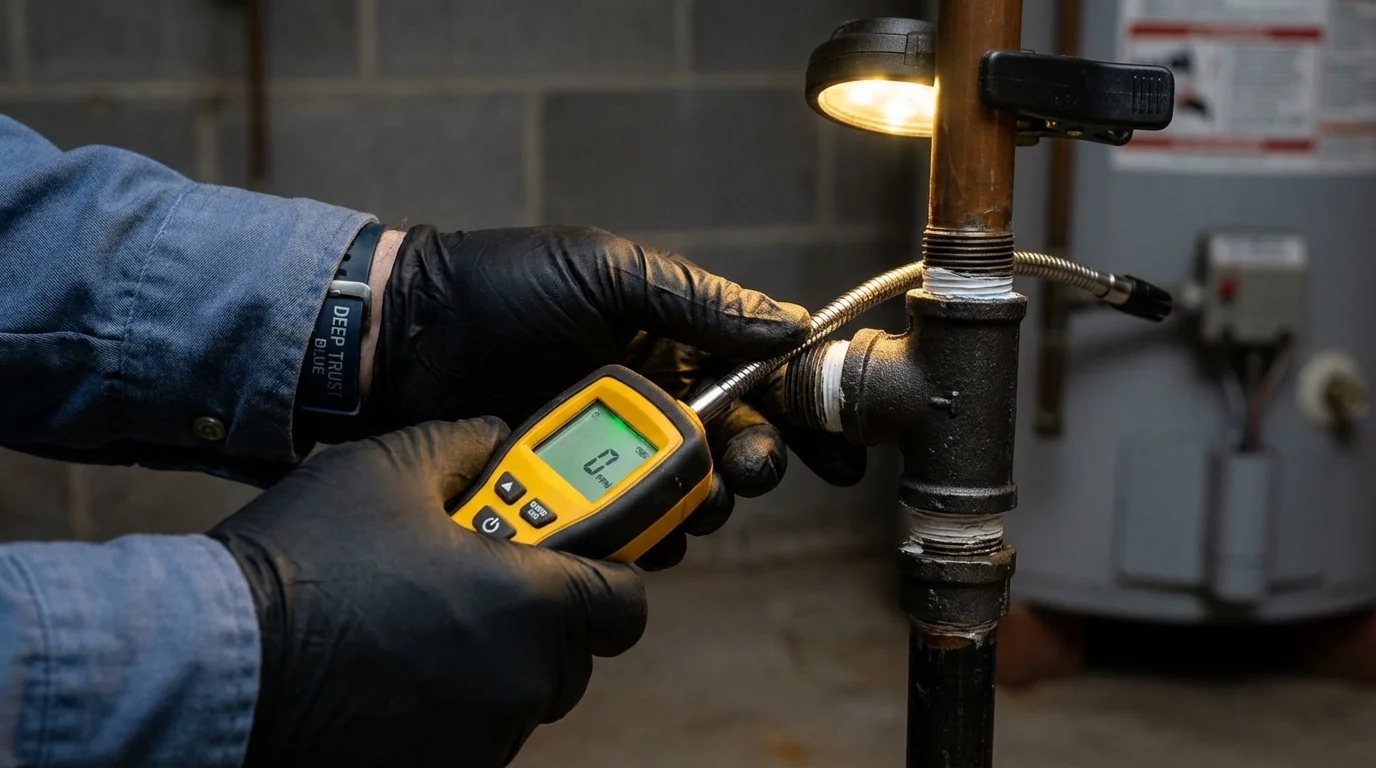 Gas leak detection with electronic sniffer by Johns Plumbing LLC in Vincentown